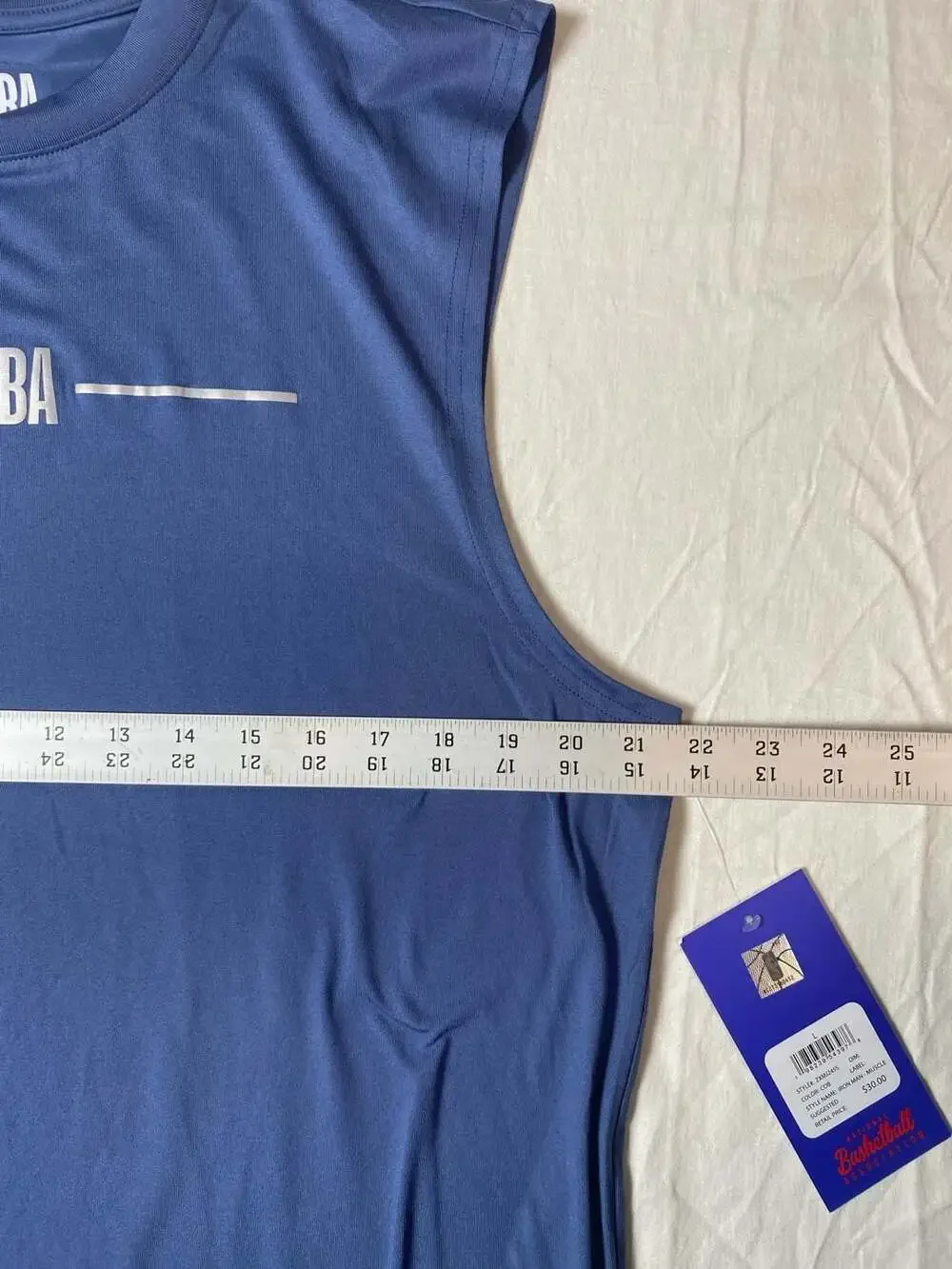 NBA Men's Boxy Fit Sleeveless Tank Top, Blue, Size L (1315)